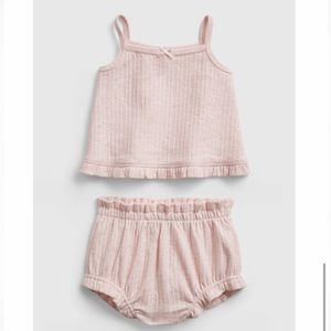 GAP Blush Pink Cotton Two Piece Set 6-12 mo